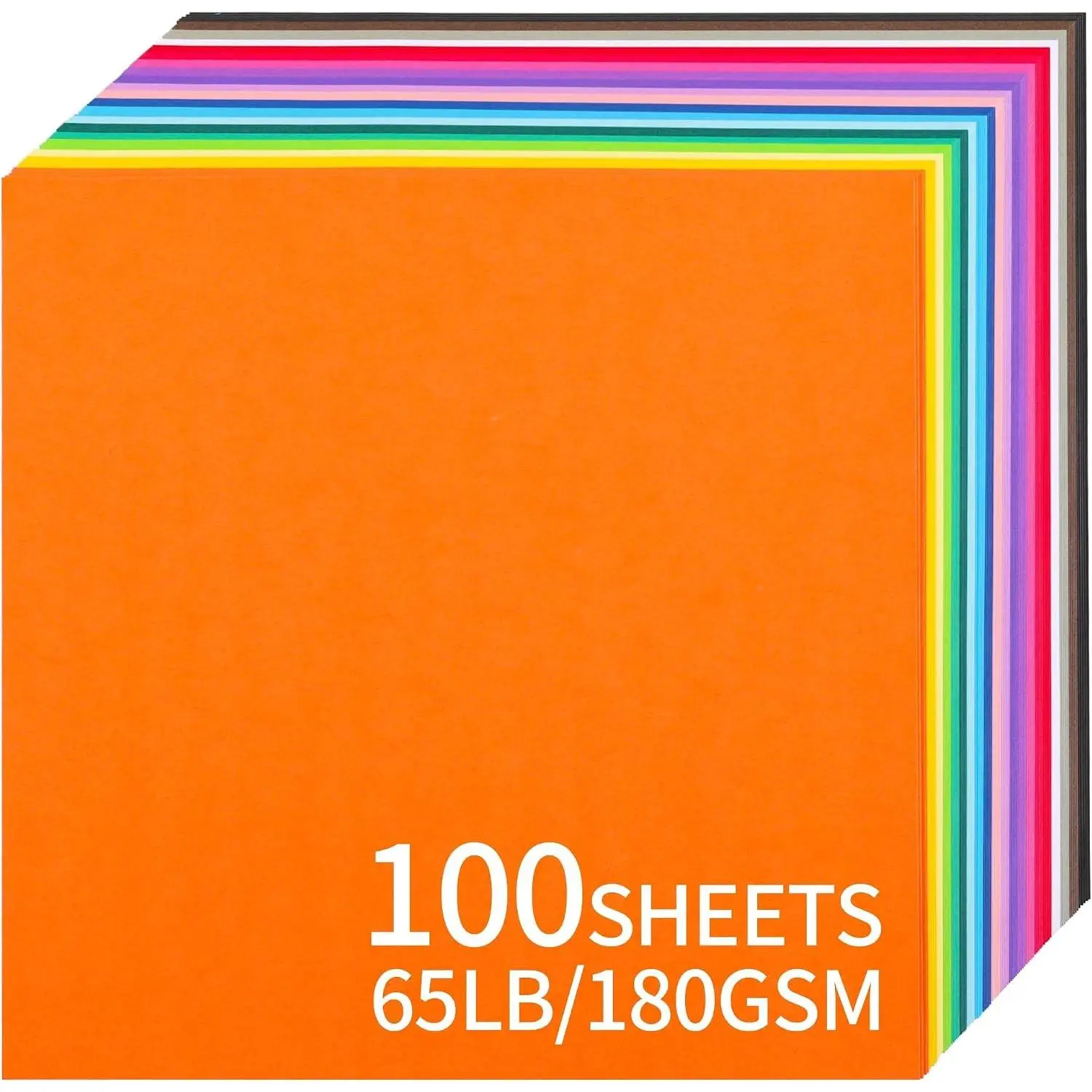 100 Sheets 12 x 12 inch 65 lb Colored Cardstock Construction Paper, 20 Assorted ColorsGift
