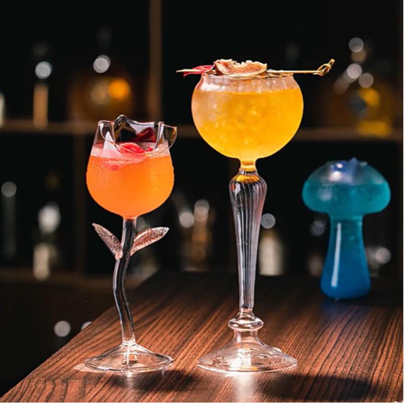 Creative Cocktail Cups Various Shapes of Glass Cup Goblet Glasses Wine Glasses Whiskey Juice Drinks Glass Coffee Mug