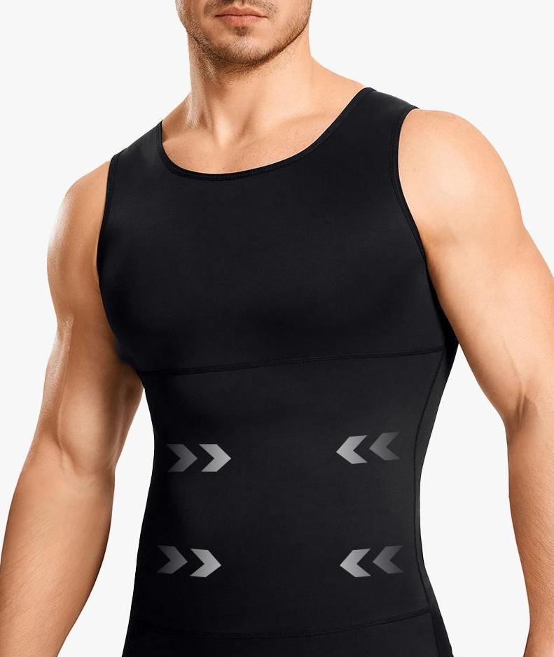 [2 Pack]Men's Compression High Stretch Tummy Shapewear Tank Tops Fajas Dry Fit Wicking Gym Shirt SpringStatements tracksuits men