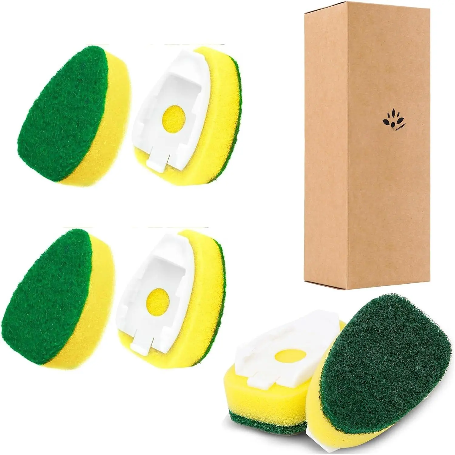 Dish wand Sponge Refills, 6 Sponges  Heads DishWand Non Scratch, Soap Control Handle Dispenser  Heavy Duty with Dishwashing Scrub Dispensing Brush Pads Cleaning Supplies for Kitchen