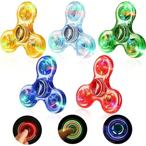 5 Pack LED Light Up Fidget Spinners,Glow in The Dark Sensory Toys for Kids,Fidget Stress Toys for Anxiety Relief,Party Favors,Classroom Prizes,Stocking Stuffersfidget toys