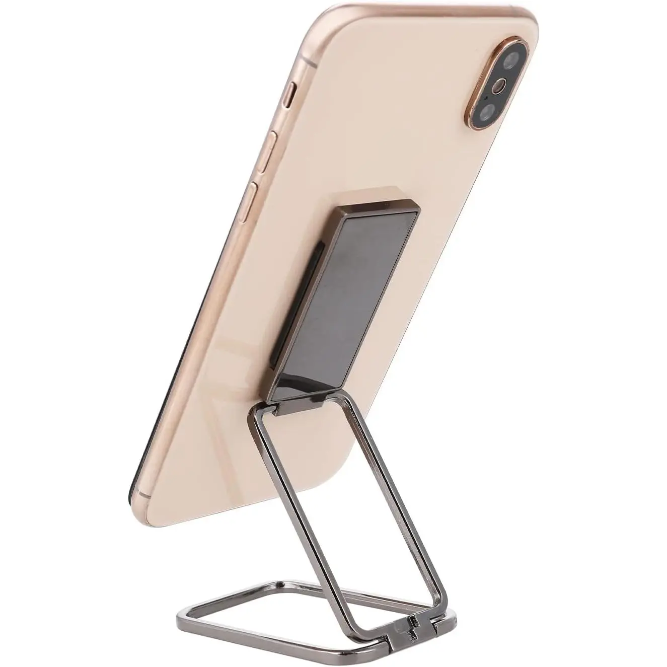 Cell Phone Ring Holder Finger Kickstand, 360° Rotation Foldable Metal Ultra-Thin Cellphone  Grip Stand Adjustable Phone Holders for   Mount Compatible with Phone Tablets, Black