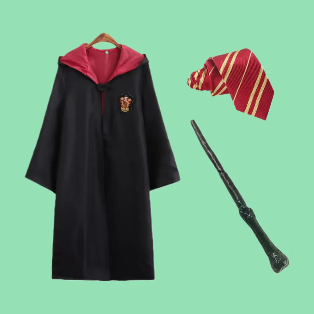 Harry Potter Hogwarts Robe Costume Role Play Wizard Clothes Cosplay School Uniform For Halloween Performance With House Scarf And Tie