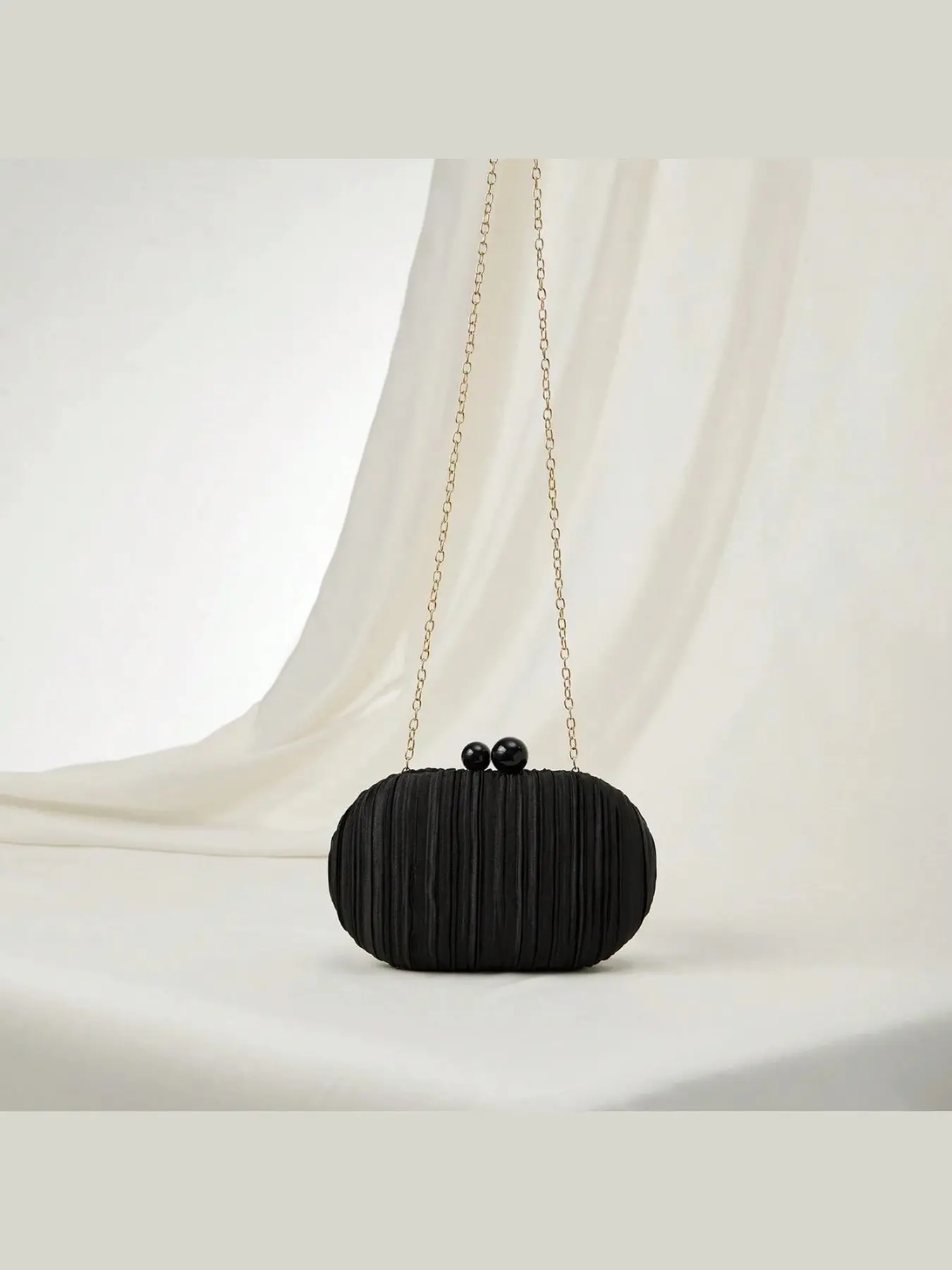 Shiny Pleated Evening Bag, Luxury Style Handbag, Crossbody Shoulder Bag, Women's Party Commute Bag, Elegant Accessory for Special Occasions