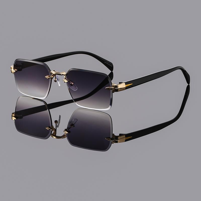 1pc Unisex Multicolor Casual Personality Retro Rimless Square Glasses For Daily Life Outdoor Vacation Beach Street-Photography