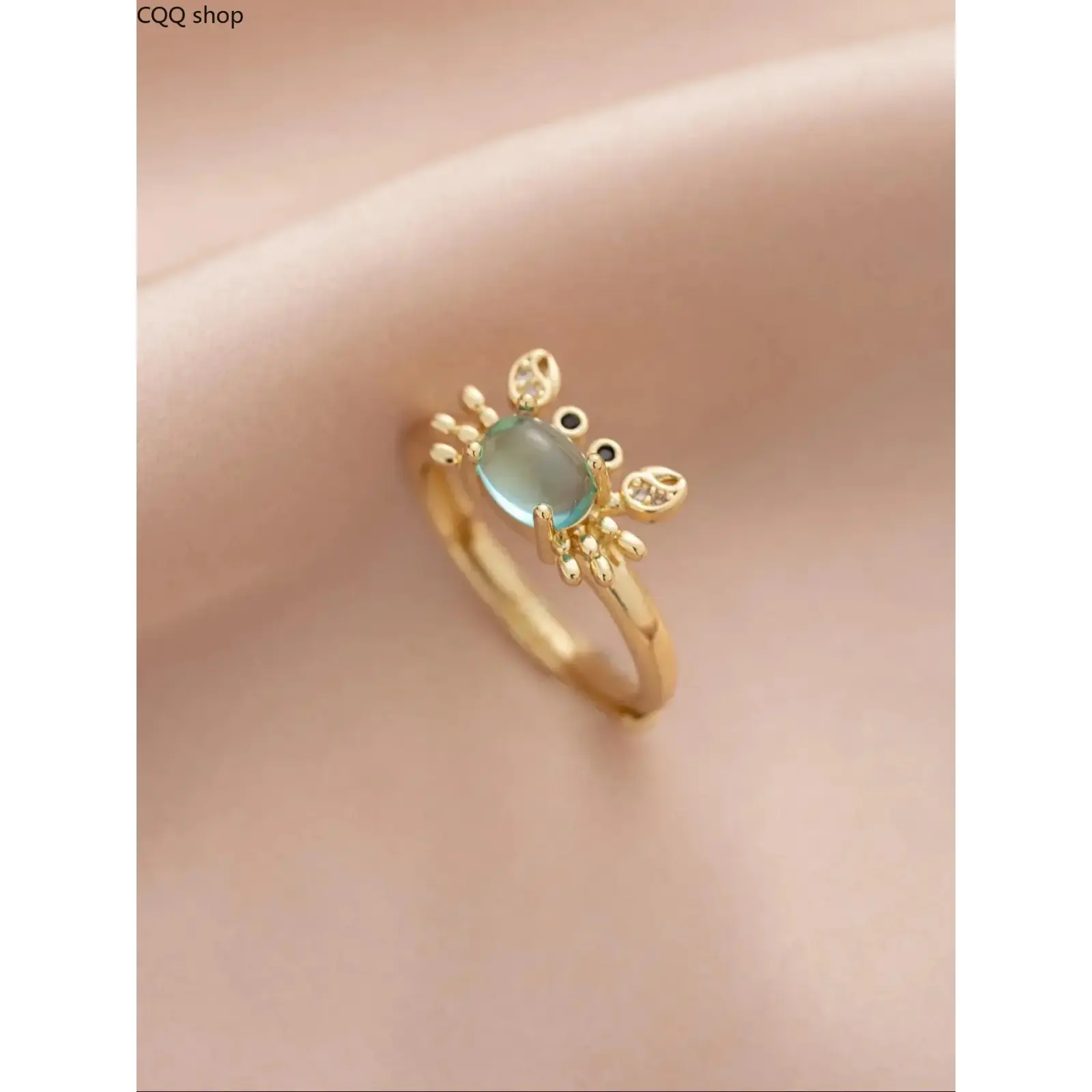 Cute Mini Crab Design Statement Ring, Gold Color Adjustable Rings, Unique Rings, Fashion Jewelry for Party, Daily Clothing Decor, Trendy All-match & Exquisite Jewelry for Birthday Gift, Trendy Jewellery Accessories
