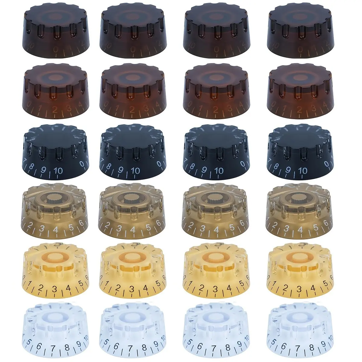 4-Piece Gear-Type Lp Electric Guitar Volume Knob, Bass Guitar Volume Tone Knob, Acrylic Guitar Potentiometer Knob Cap, Musical Instrument Accessories