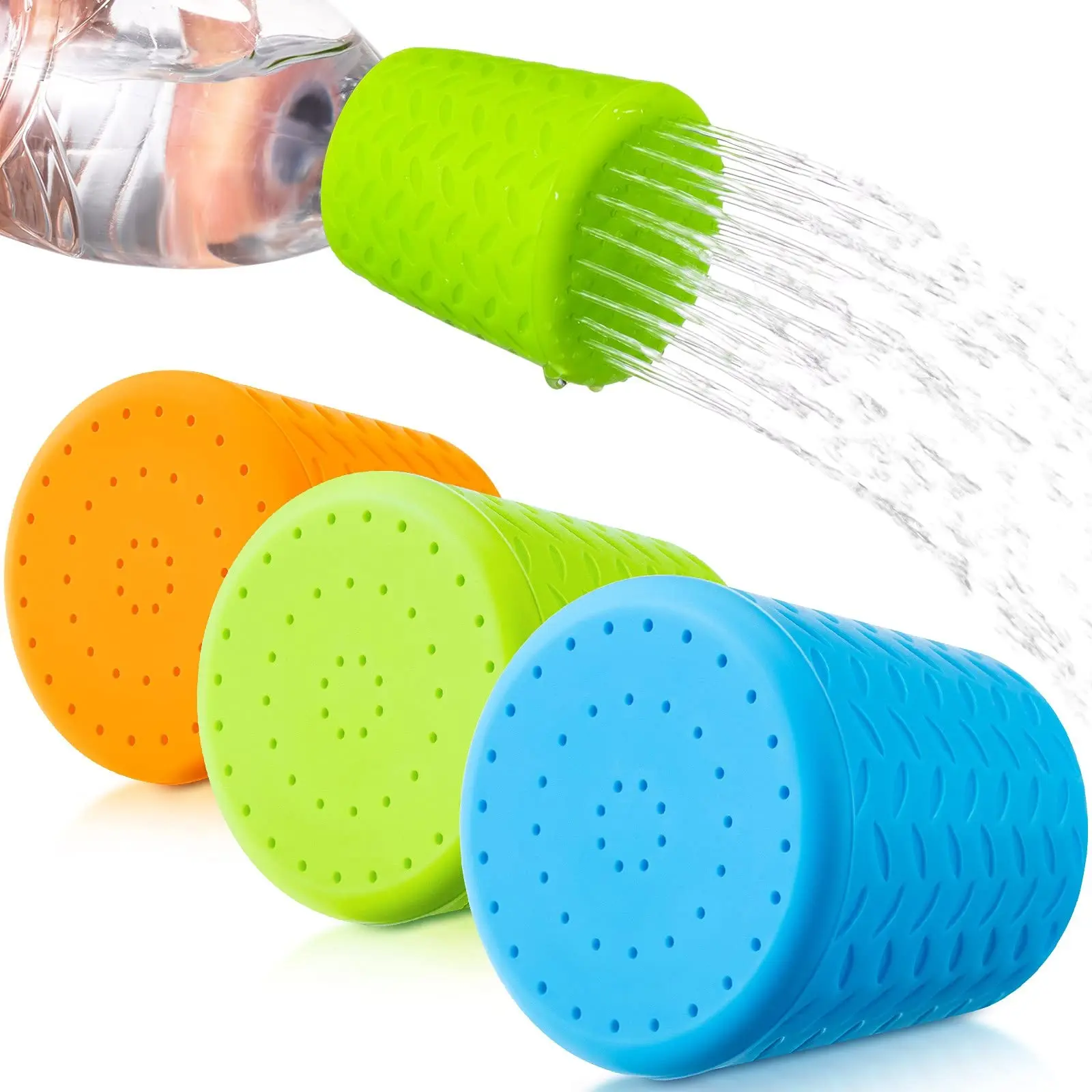 3 Piece Portable Pet Shower Attachment, Outdoor Dog Bath Sprayer, Bottle Connector Shower Head, Fits 16oz to 2L Plastic Soda Bottles, Travel Camping Pet Cleaning Sprayer for Cats Dogs, Supplies