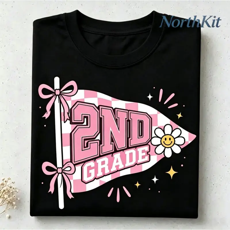Comfortable Elementary Teacher Tshirt 1st 5th Grade Pennant Top Back to School Clothes Cute Teacher Gift Sportswear Women Fits Streetwear Loose Soft Short Sleeve, Outerwear, Day, Fabric, Round Neck, Street Style, Shortsleeve