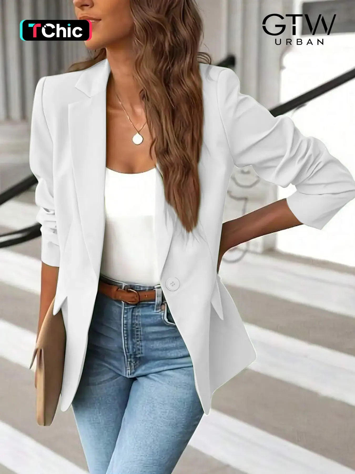 2026 Fall European Style Short Suit Jacket, Fashionable Casual Fitted Blazer, Simple Top for Petite, All-Season Outerwear