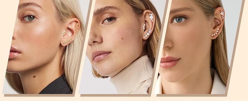 ZELORES  9Pcs Flat Back Cartilage Earrings for Women Trendy 16G Tragus Conch Helix Piercing Jewelry Stainless Steel Snake Star CZ Flat Back Stud Earrings Set