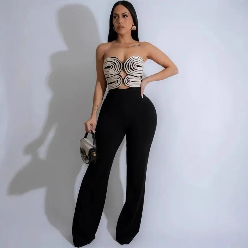 Elegant Elegant Fashion Slim Tube Top Backless Sexy Trousers Jumpsuit Women's Clothing Comfort Strapless