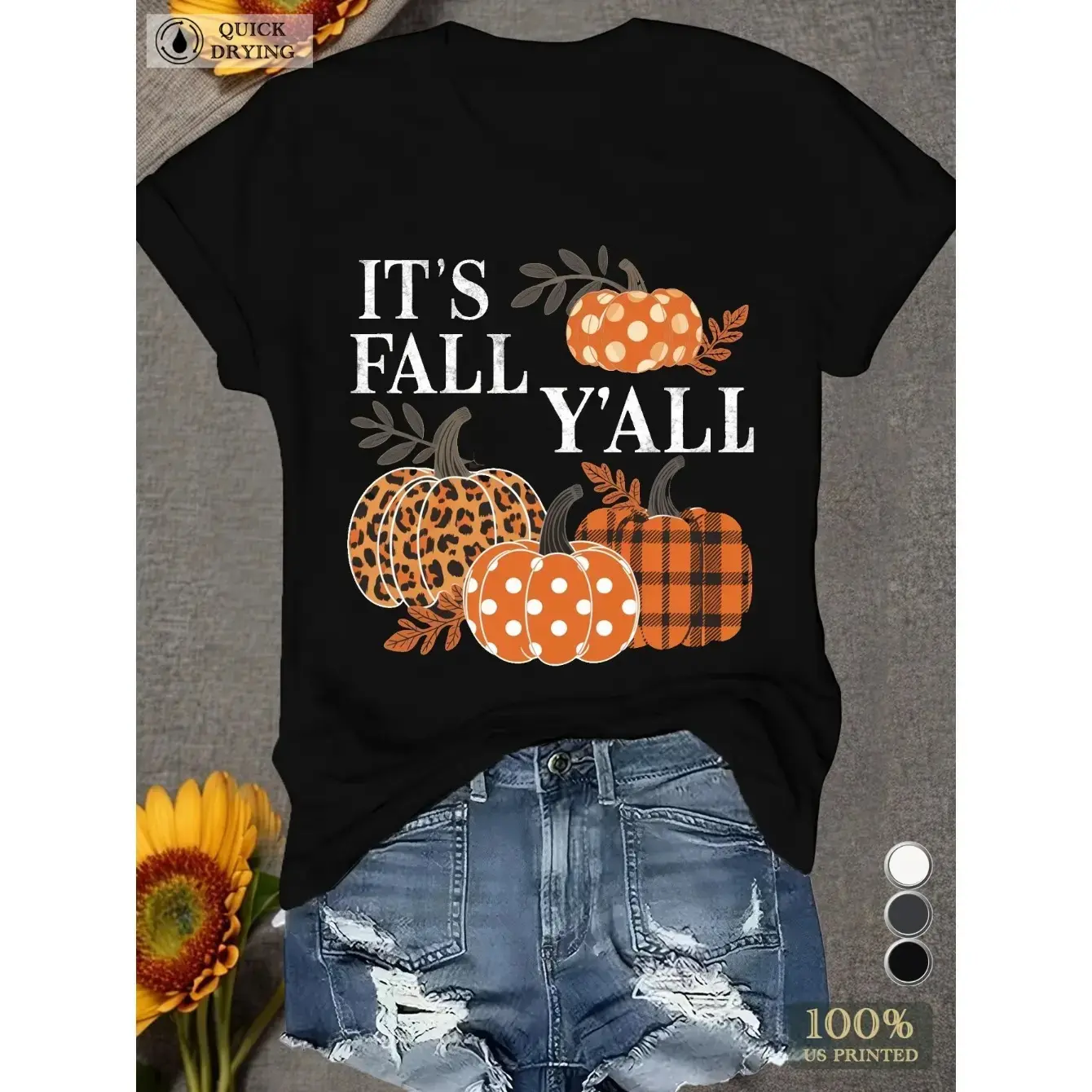 pumpkins IT S FALLL Y ALL women's comfit t-shirt