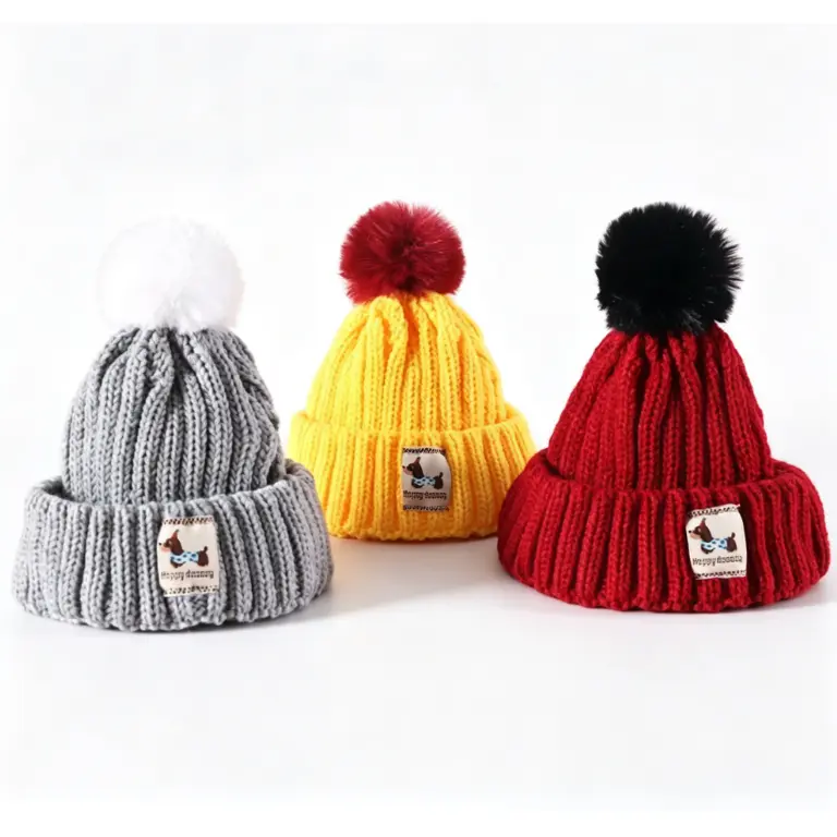 Winter Knitted Pet Hat for Dogs & Cats – Warm Windproof Puppy Beanie with Ear Holes for Christmas & Holiday Photos