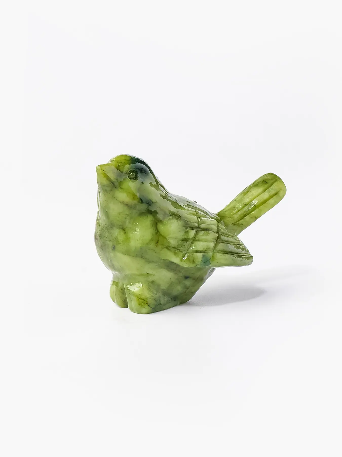 Handcrafted Crystal Bird Sculpture, Natural Quartzite & Obsidian, Polished Healing Crystal Miniature, Desktop Home Decor Ornament