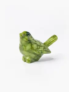Handcrafted Crystal Bird Sculpture, Natural Quartzite & Obsidian, Polished Healing Crystal Miniature, Desktop Home Decor Ornament