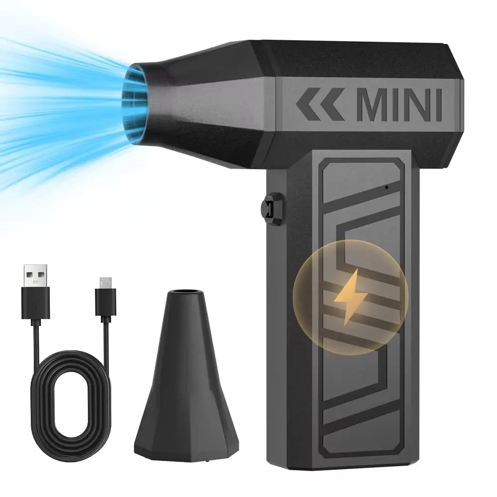 Air Blower 4 Gear Adjustable Turbo Jet Blower With Led Light Battery Display Cordless Compressed Air Duster
