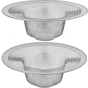 2 Pack Stainless Steel Kitchen Sink Drain Strainer, 4.5" Top 3" Full Mesh Basket, Large Effective Food Catcher with Fast Flow