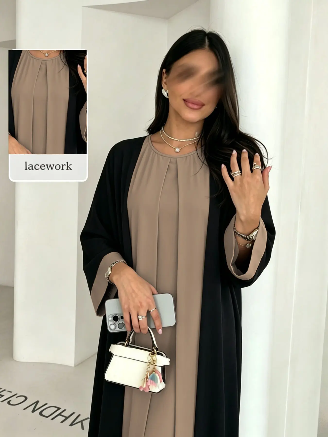 Elegant Breathable Comfort and Two-Piece Design Abaya, Fashionable Versatile Abaya, Stylish and Chic Clothing, Muslim Abaya