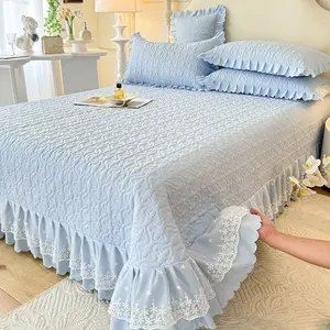 French Princess Bedding Set, Bed Sets, 3-Piece (1 Fitted Sheet + 2 Pillowcases), Polyester Fiber, Elegant Bedroom Decor, All Seasons Use #GLOBAL PICKS