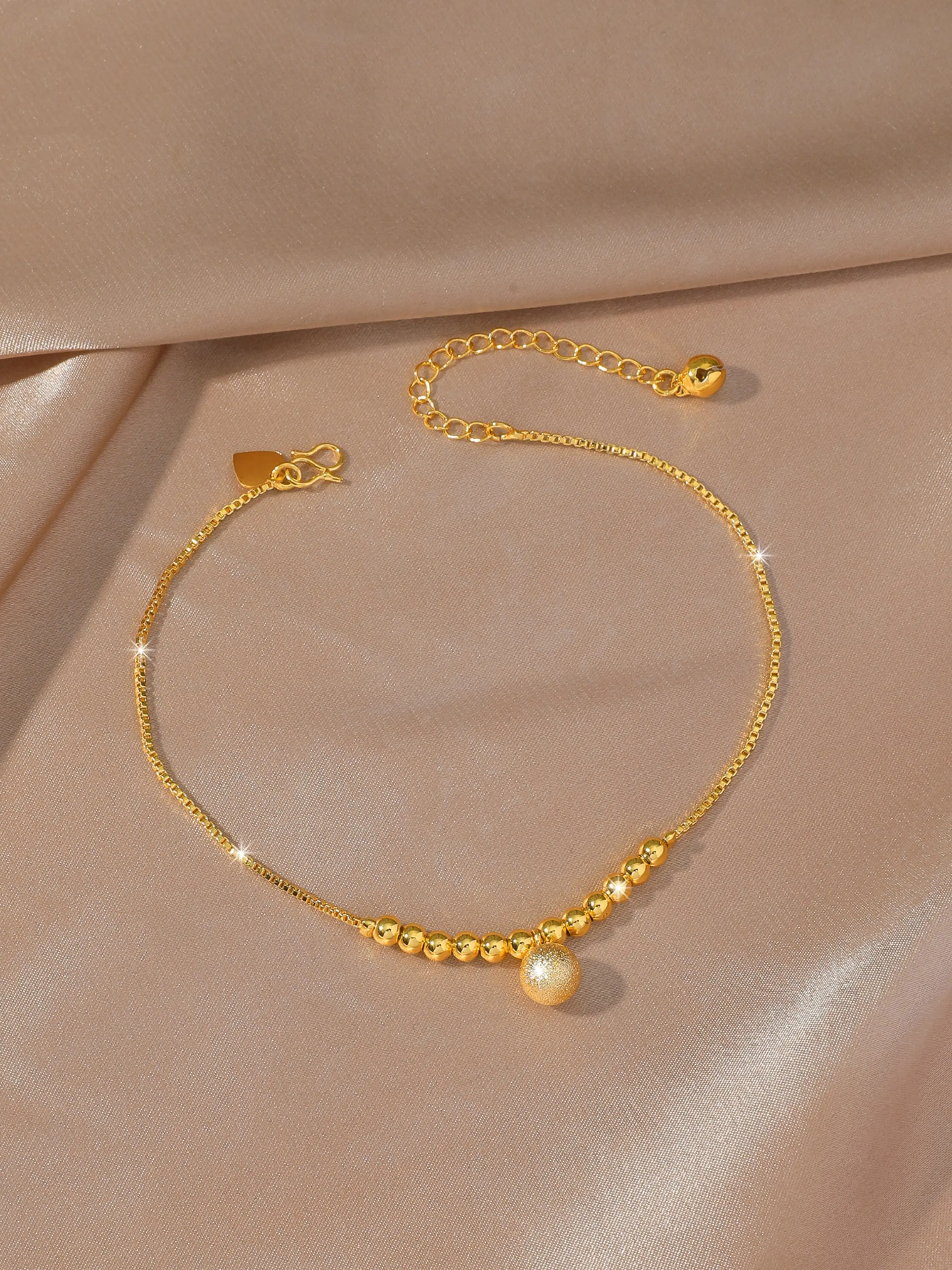 24k Gold Plated Copper Ankle Chain, Adjustable Boho Style Foot Jewelry, Summer Beach Party Accessory, Perfect Wedding Gift, Anklet