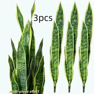 3pcs Large Tropical Artificial Snake Plant, Realistic Greenery, No Watering Needed, Ideal for Home Decor & Outdoor Spaces