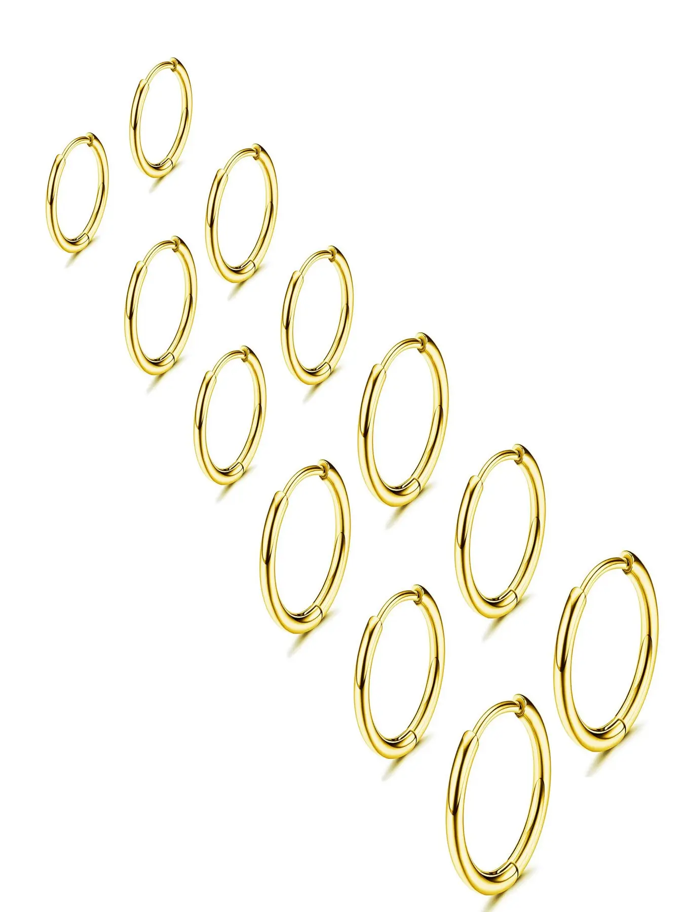 Jinxua-316L Stainless Steel Ear Cuffs, Hypoallergenic Spiral Piercing Jewelry, Gold/silver Color, Cute Conch Design, Unisex