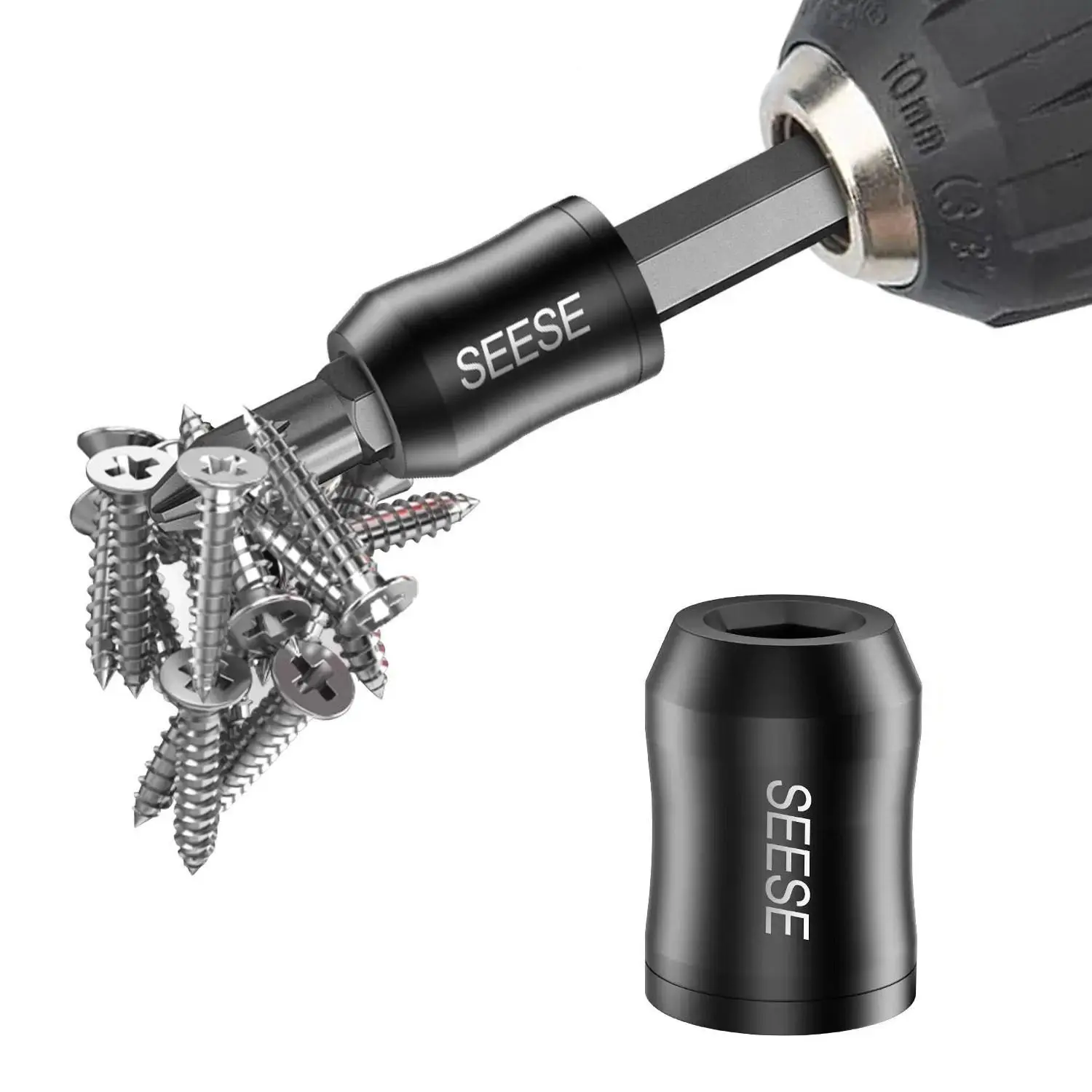Strong Magnetic Screw Ring, 1/4 Inch 6.35mm Universal Magnetic Screw Retainer, Detachable Magnetic Screwdriver Drill Bit Holder, Practical Auxiliary Tool for Hex Screwdriver and Electric Power Bits, Screwdriver Components