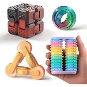 Handheld Fidget Toy for Adults, 4PC Fidget Toys Set Fidgets for Classroom, Finger Spinners, Infinity Cube, Fidget Cube, Stress Relief Desk Cool Gadget for Kids Teenfidget toys