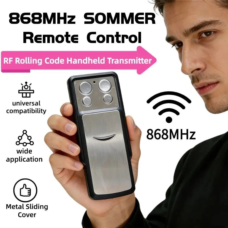 868mhz Garage Door Remote Control, Compatible with Sommer 4020 Tx03-868-4, Wireless RF Transmitter, Universal Garage Door Remote