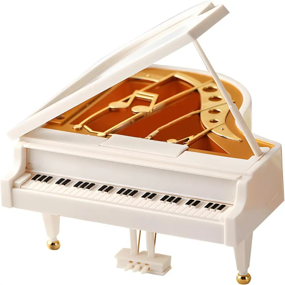 Miniature Grand Piano Music Box, Miniature Piano Music Jewelry Box, Classic Mini Piano Decoration Collectibles, Suitable for Room Desktop Decoration, Ornaments