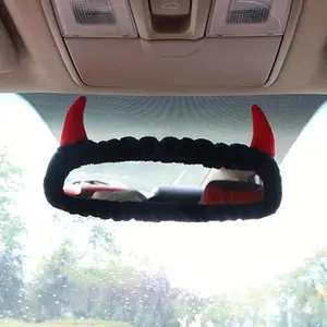 Cute Devil Horn Car Mirror Cover Universal Rearview Mirror Decoration