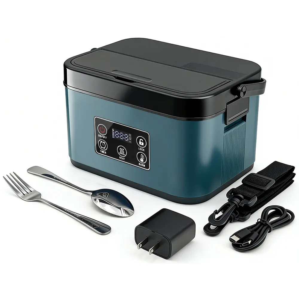 Wireless Electric Lunch Box, 1 Count Rechargeable Food Warmer, Camping Kitchenware for Outdoor Cooking, Tableware, Kitchen Tools