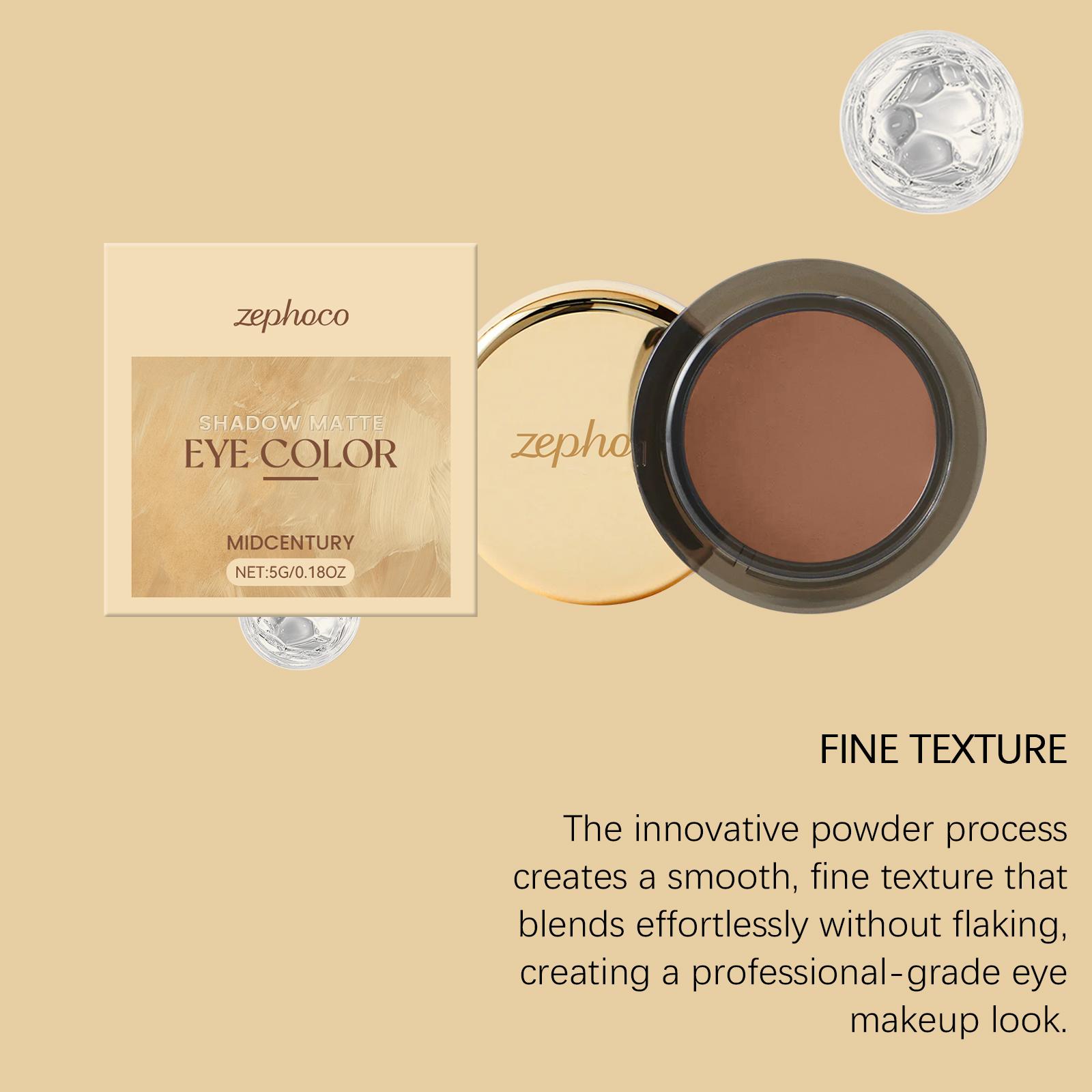 Matte Single-Color Eyeshadow (Midcentury), Natural Color Display, Not Easy To Smudge, Portable For Touch-Up Eyeshadow