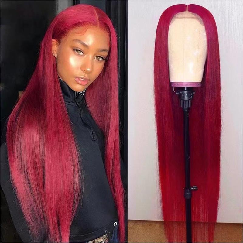 Synthetic Middle Part Long Straight Wigs with Front Lace Closure for Daily Use Party Cosplay Natural Hair Texture Lightweight Comfortable