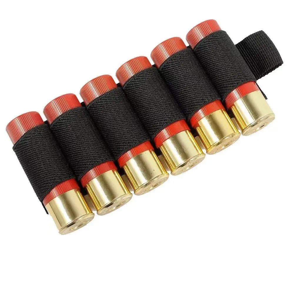 6 Round Shotgun Buttstock Shell Holder 12GA Gun Ammo Pouch Rifle Stock Shotshell Bullet Case Hunting Sports Accessories Bag