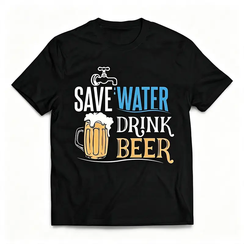 Save Water Drink Beer Funny Beer Lover Graphic Tee, Men Women Casual Beer Drinking T-Shirt