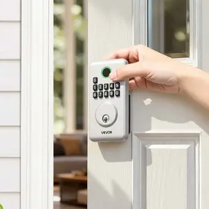 VEVOR Keyless Entry Door Lock, Electronic Deadbolt with Customizable User Codes, Pioneering Easy-Grip Design, Keyed Entry, Auto Lock, Anti-Peeking Password, Backlit Keypad, for Home, Apartment, Silve