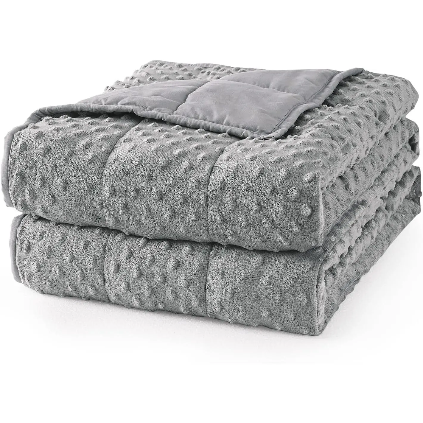 Weighted Blanket for Adults Queen Size 15 lbs, Soft Cooling Heavy Minky Blanket for Sleep, Washable Throw Blanket with Glass Beads, 60 x 80 Inches, Grey