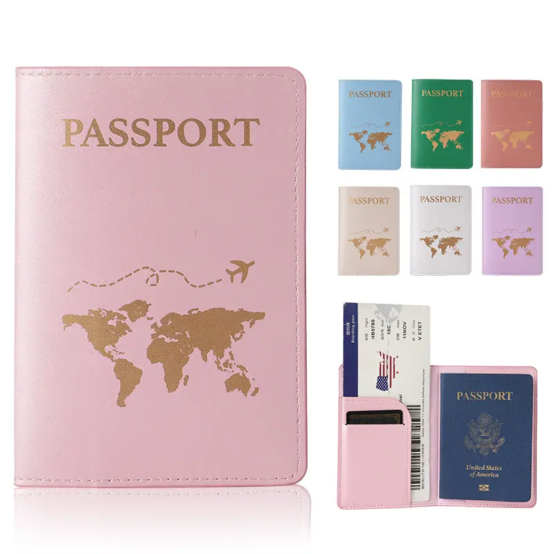 Couple Matching Sets PU Leather Passport Holder, 2-Piece Travel Wallet Cover Set for Wedding Gifts & Travel Accessories, Modern Passport Holder, Passport Book Holder