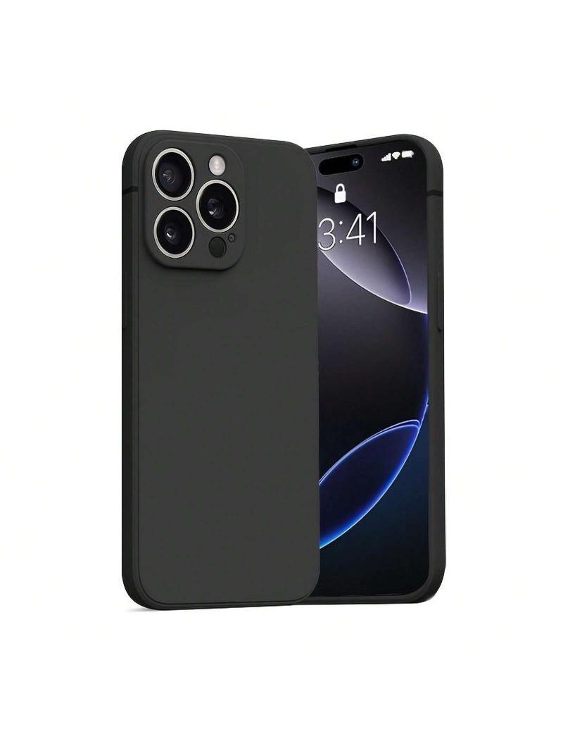 For IPhone 16 15 14 13 12 11 Pro Max 14 15 16Plus 13 Series Shockproof Straight Edge Solid Color Simple TPU Protection Soft Shell. Durable Protective Cases