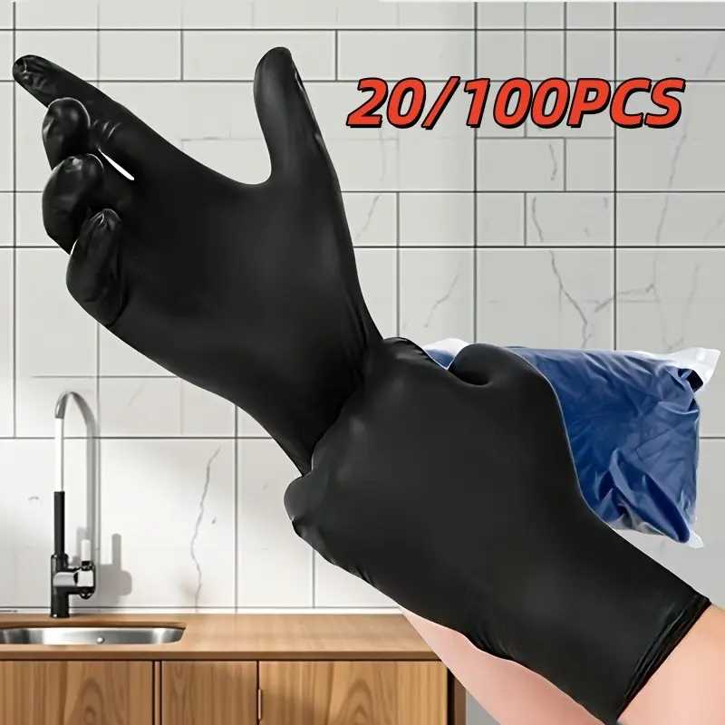 20/100pcs Disposable PVC Gloves, Home Cleaning Gloves, One-Use Clean Gloves, Kitchen Gloves For Washing Dishes, Kitchen & Household Cleaning Tools, Multiple Quantities, Durable Cleaning Gloves