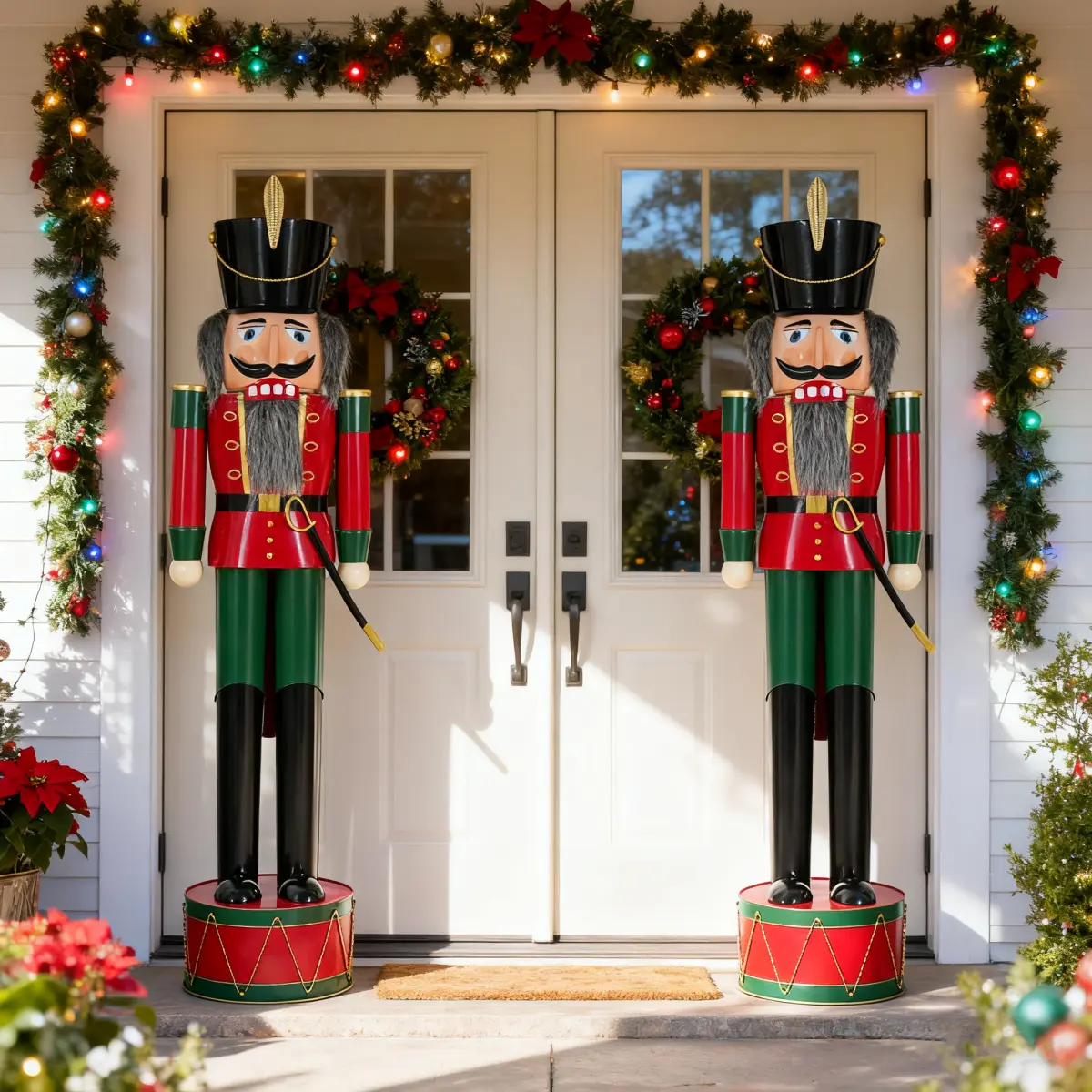 Classic Iron Nutcracker Decoration - Durable Holiday Centerpiece for Indoor & Outdoor Festive Decor