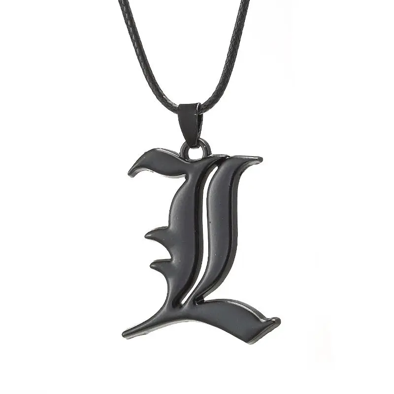 Unisex Death Note Anime Cosplay Choker Necklace - 50cm Leather Rope Chain Jewelry Necklaces with Black Book Pendant, Silver or Black Options