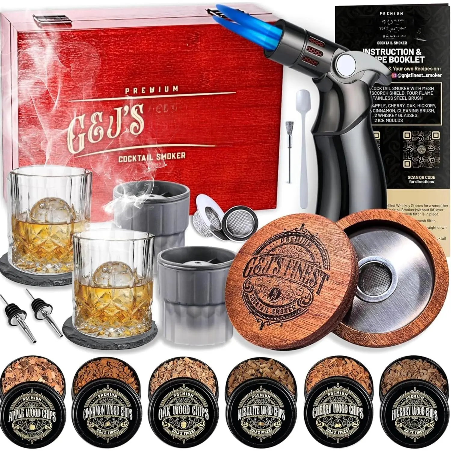 Kit |   Kit with , Scorch Shield, Lid, 6  Chips  ift Box for Smoked Old Fashioned|