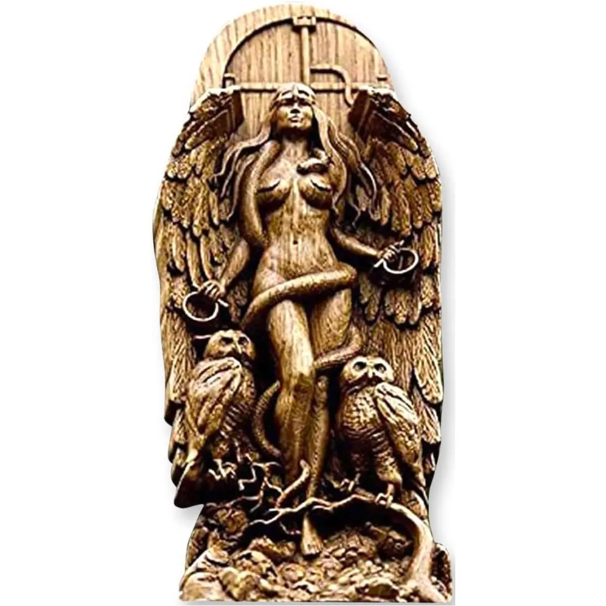 Goddess Statue Lilith Statue, Decorative Goddess Statues Gaia/Hecate/Lilith Goddess Statues Nature  Figurine for  Garden Art Decor, Landscape Ornaments Goddess Sculptures (Beech color)