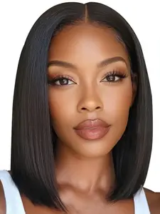 13x4 Bob Lace Front Wig, Lace Human Hair, 180% Plush Full Density, Baby-Soft Strands, Hyper-Real Natural Vibe, HD Invisible Transparent Lace, Stretchy Breathable Cap