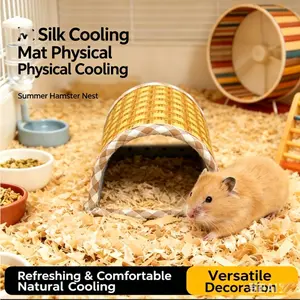 Summer Rat and Mouse Cooling Mat Nest Natural Grass Mat Resistant to Scratching and Grinding Hamster Summer Resort Artifact Golden Bear Avoidance Nest Hamster Cooling Nest, Hamster Nest Golden Bear Pet Spring and Summer Cooling Mat Four Seasons Cooling Ma