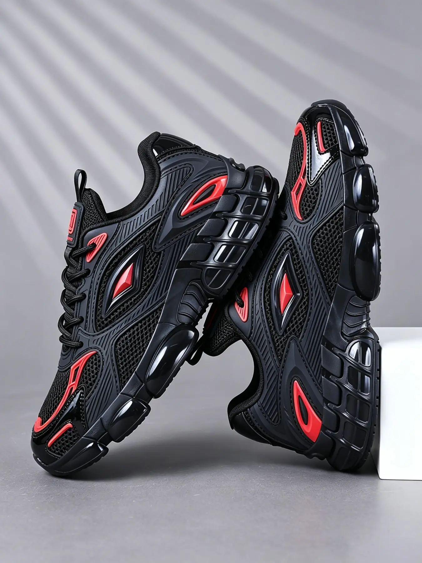 Men's Athletic Shoes, Breathable Mesh Full Sole Air Cushion, Shock Absorbing Thick Bottom, All-Season, Gym Running, Outdoor, Streetwear, Running Sneakers, Cushioned Running Shoes