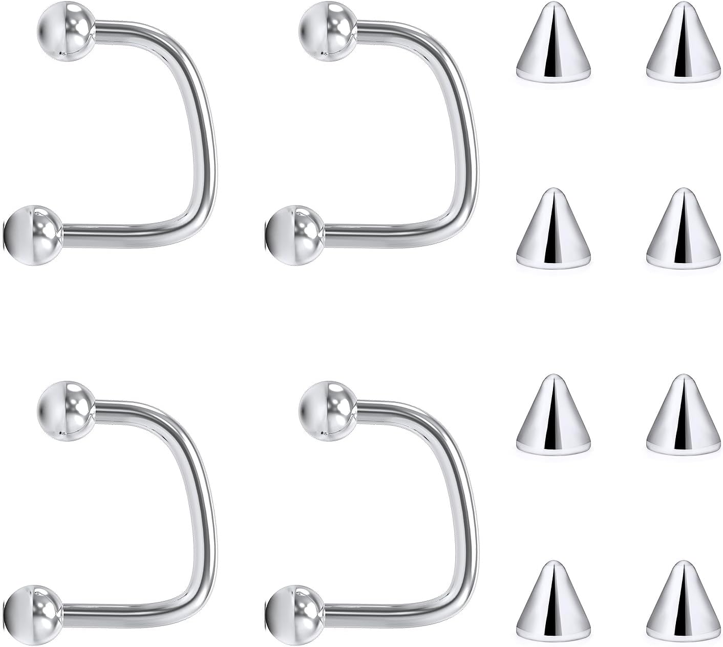 c shaped lip ring 16G Labret Jewelry Surgical Steel Lip Rings Hoops C-Shaped Snake Bite  Piercing Jewelry Medusa Piercing Jewelry for Women Men